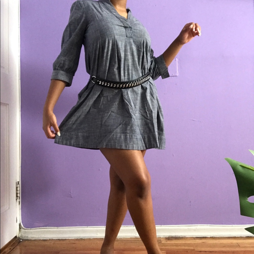 Denim long sleeve dress